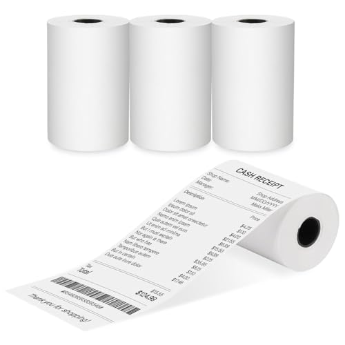 Image of DETECK 2 1 /4 inch x 50' Thermal Receipt Paper Rolls (4 Rolls), BPA Free Receipt Paper, 58mm Fits Mini POS Thermal Printer, Square Terminal for Small Businesses