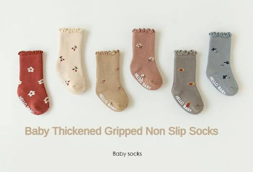 NeVka Fuzzy & Fluffy Toddler Socks Thickening Non-Slip Cozy Design For Extra Warmth and Comfort - 3 Pairs In Adorable Patterns - Ideal Winter Wear for Little Ones! (Mix4,Medium)3