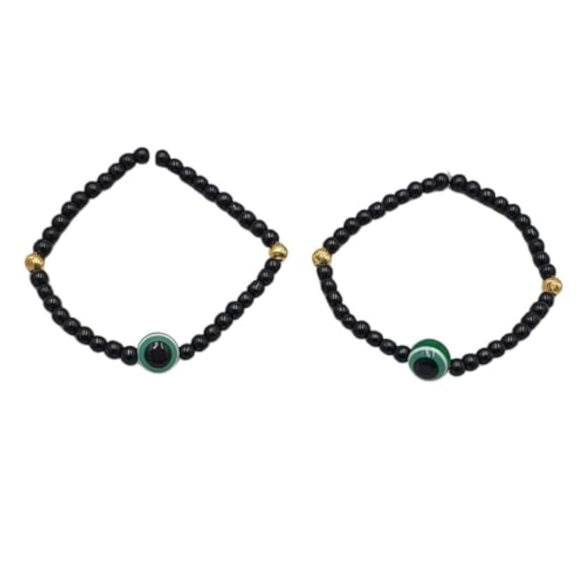 2pc Evil Eye Bead Nazariya for Babies, Green