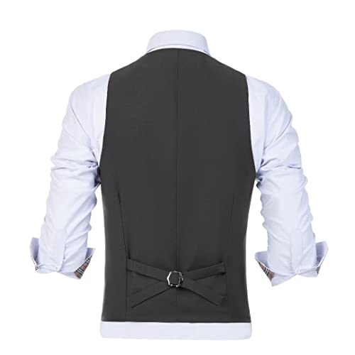 Wehilion Men's Suit Vest Business Waistcoat Formal Dress Vest for Men with 4 Button Slim Fit2