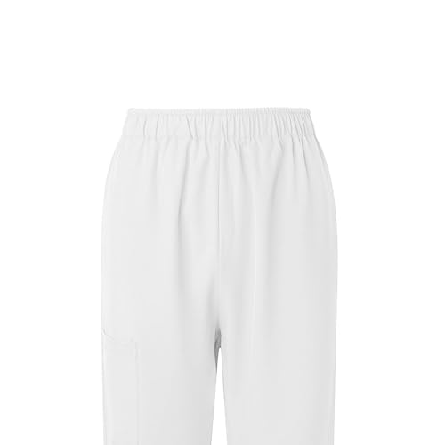 Image of Scrubs Pants for Women Plus Size Stretch Waisted Workwear Pants Medical Uniform Comfy Straight Leg Barrel with Pocket