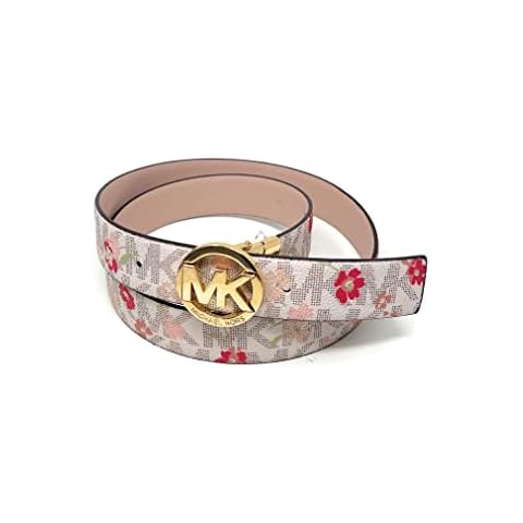 Cinturón reversible con logotipo estampado floral Michael Kors para mujer Cover