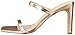 The Drop Women's Avery Square Toe Two Strap High Heeled Sandal, Gold, 5 B US