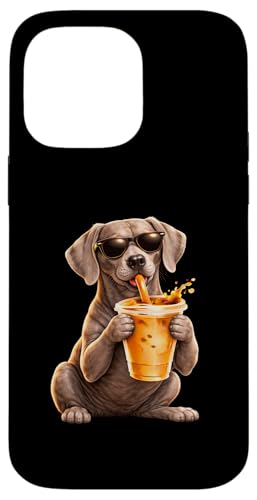 �ʔ���Wiemaraner���A�C�X�R�[�q�[���D�ƃf�U�C�� �X�}�z�P�[�X iPhone 14 Pro Max �p