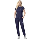 Eipnare Scrubs Set for Women Medical Uniform Nurse Suit, Anti-Wrinkle Scrub Top Jogger Pant&11 Pockets,4 Way Stretch Workwear