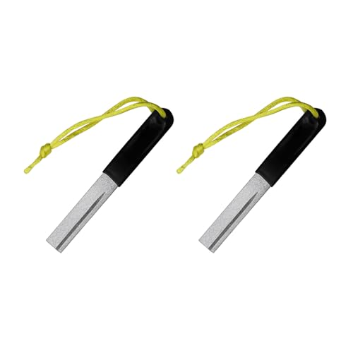2 個釣り針削り砥石両面フック削りポータブル研削工具アクセサリー釣り針研ぎファイルケアツール