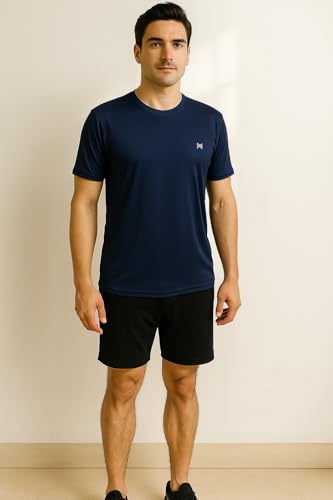 Image of Force NXT Men's Premium Microfiber Fabric Solid T-Shirt | Round Neck Half-Sleeves T-Shirt for Men | Sweat Wicking with Label Free for Daily Uses