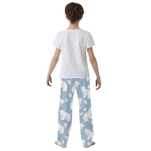 Bear and Ice Boys Long Pants Soft Trousers Elastic Waist Kids Lounge Bottoms with Pockets S-XL3