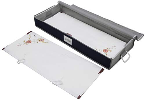 アストロ 着物 収納ケース グレー×ネイビー 不織布 活性炭 消臭 吸湿 615-22