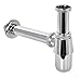Produktbild Sanitop-Wingenroth Siphon für Waschtisch | Röhrengeruchsverschluss in 1 1/4 x Ø 32 mm | Geruchsverschluss für Waschbecken | Sperrwasser | mit Wandrosette | Metall verchromt | 22454 3