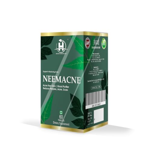 Healthy Nutrition - Just for the Health of it Neem For Acne Free Skin,Blood Purifier To Reduce Pimples On Face (60 Tablets), 200 grams
