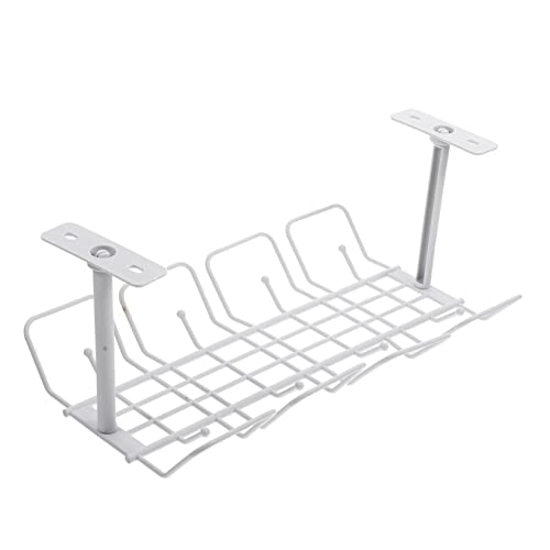 Bandeja portacables tipo soporte para debajo del escritorio, organizador de malla para cables, instalación sin taladro, ahorra espacio, para oficina, cocina y dormitorio