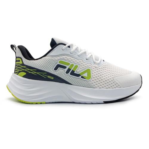 Fila Tenis Racer Comet Masculino, Branco/Preto/Verde Limão, 45