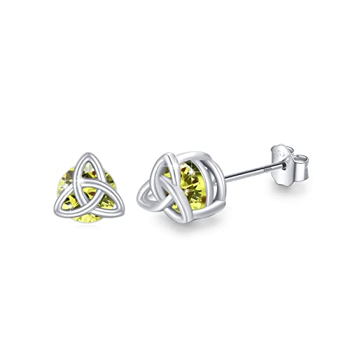 Celtic November Birthstone Earrings 925 Sterling Silver Stud Earrings Celtic Knot Stud Birthstone Jewelry Gifts for Women Mothers Day Gifts for Mom