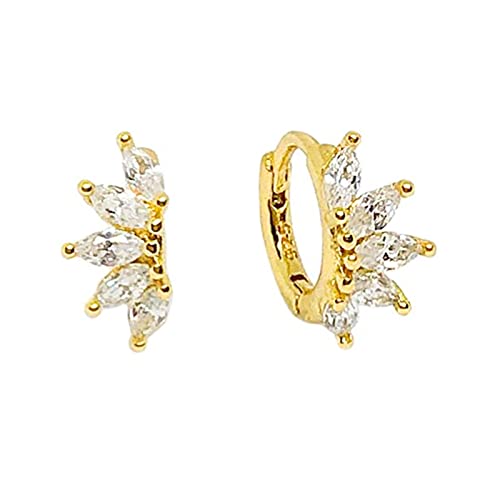 Hoop earrings pour femmes avec zircon géométrique boucle d'oreille