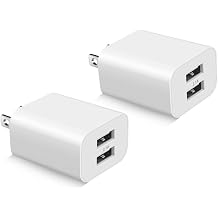 USB Wall Charger Block 2 Pack Dual Port Cube Plug Power Charging Adapter Brick for Apple iPhone 11/XS Max/XR/X/8/8 Plus/7/6S/6S Plus/6/SE/5S/5C/iPad Mini/Air/Samsung Galaxy Kindle Fire LG