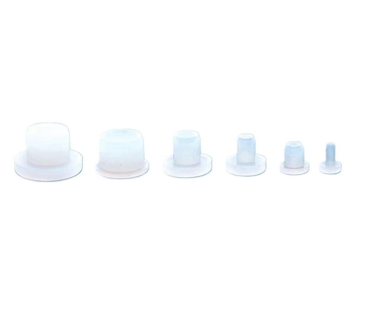 Tappo per tubo in gomma, foro tappo, 5 tappi, copertura conica, guarnizione a pressione, estremità cieca, sigillato, 9 mm, bianco (TS 3,6 mm)