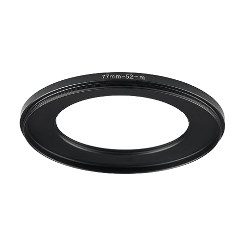 Image of 77mm to 52mm Step Up Ring Filter Adapter Black Metal Step up Adapter Rings Compatible with All Brand UV CPL ND Camera Lens Filter Step Down Ring (77mm-52mm)