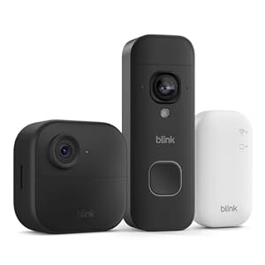 Kit Surveillance Extérieure Blink Outdoor 4 avec Sonnette Vidéo 2K+ Noir