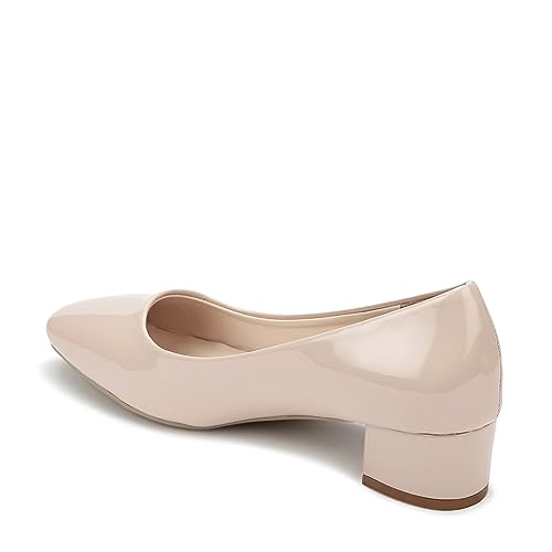 Image of Marc Loire Women Square Toe Solid Block Heel Pumps for Office, Party and Formal Wear