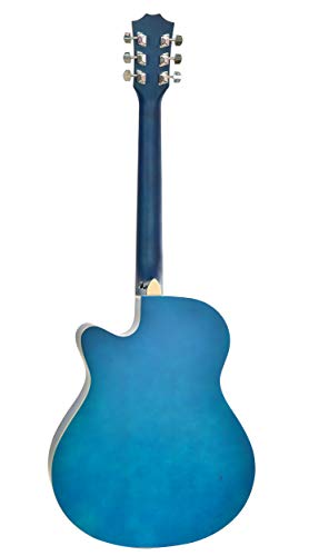 Image of BLUEBERRY B-40, Acoustic Guitar Kit Inbuilt Truss Rod with Bag, Belt, One Pack Strings & Picks - 40 Inch (Blue)