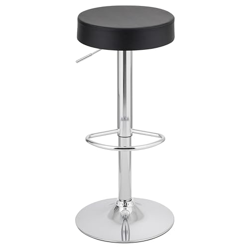 Baroni Home Sgabello Bar Girevole con Altezza Regolabile, Base Cromata