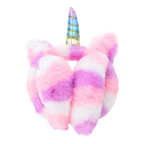Veemoon 1Pc Cute Unicorn Earmuff for Winter Foldable Plush Ear Warmers Windproof Insulated Ear Covers present for Cozy Comfortable Ear Protection