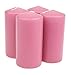Bougies cylindriques, trempées, 4 pc. Vieux rose