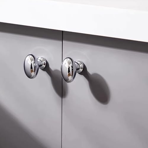 Gutapo 4 Pack Oval Solid Polished Chrome Cabinet Knobs, 1-3/8 inch(35mm) Zinc Alloy Vintage Egg Knob Pulls for Cabinets Dresser Drawers by Gutapo - Used condition - Image 4