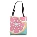 Grapefruit Pattern, Turquois Background Tote Bag