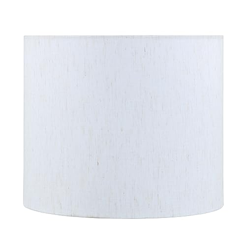 Image of Aspen Creative 31619 Transitional Drum (Cylinder) Shaped Spider Construction Lamp Shade in Off White, 12 inch Wide (12 inch x 12 inch x 10 inch)