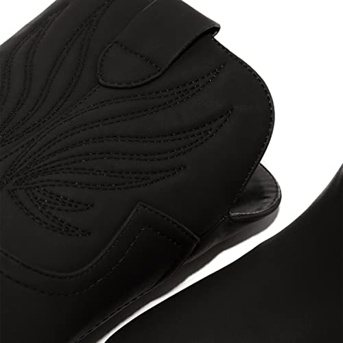 FYS Women Cowboy Western Stitched Ankle Boots Pointed Toe Stacked Chunky High Heel Booties Cowgirl Outfit Ladies Shoes Size 4-15 US3