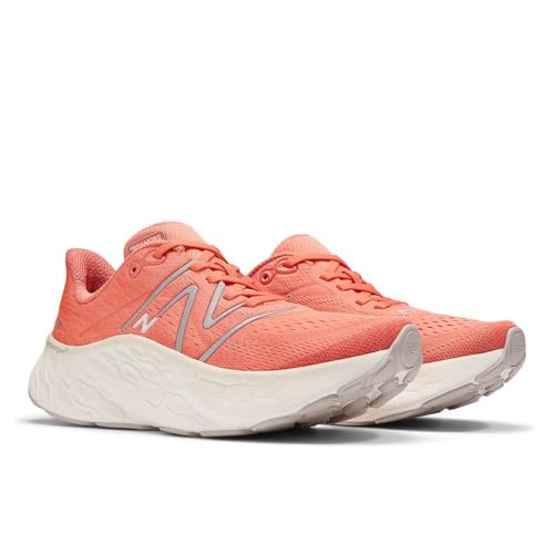 New Balance New Balance Women's Fresh Foam X More V4 Running Shoe, Gulf Red/Sea Salt/Silver Metallic, 5 W