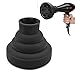 Universal Collapsible Hair Dryer Diffuser, Silicone Blow Dryer Diffuser Attachment Portable Travel Hair Dryer Diffuser for Home Hair Salon, Suitable for Nozzle 1.4 in to 2 in (Black)