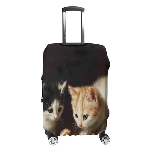 Cute Kittens Cats with Snails Luggage Covers Washable Travel Suitcase Cover Elastic Baggage Protector4