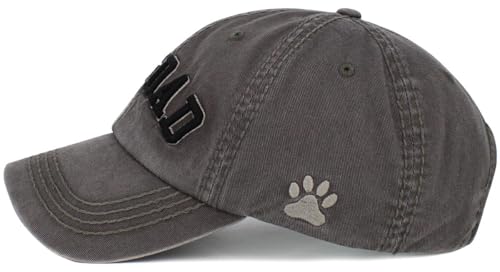 Image of KBETHOS Dog Cat Mom Dad Theme Womens Baseball Cap Distressed Vintage Unconstructed Embroidered Patch Hat