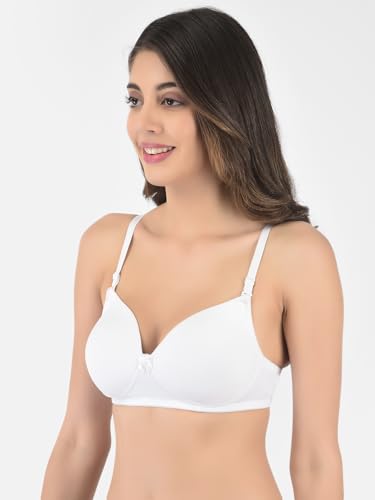 Image of Softline Women's Cotton-Rich Wire-Free Padded Bra | Full Coverage, Seamless & Breathable for Everyday Comfort | Soft Fabric with Supportive Fit for All-Day Wear
