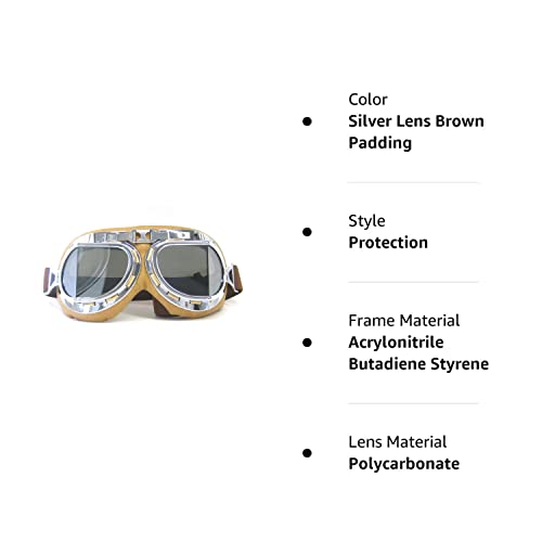 Crg Sports Motorcycle Goggle Aviator Pilot Style Cruiser Scooter Motocross Goggles For Man, Woman, Adult #TOP6