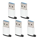 VERDANVERSE 5 Stück Teiliges USB Type-c Adapter USB zu USB-c Konverter Kompakt Leicht für Laptop Auto Ladegerät Geeignet Robustes Kunststoffgehäuse
