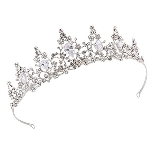 SOLUSTRE Tiara De Cristal Coroa De Prata Headband Strass Headpiece Para Noiva Nupcial Casamento Prin