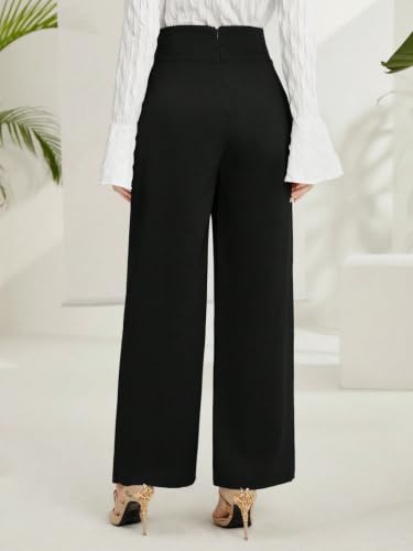 Image of GRECIILOOKS Trousers for Woman | Womens High Rise High Waist Flared Korean Style | Formal Pant for Women Office Wear| Track Pants for Womans Elegant for College & Events (Available in Plus Size)
