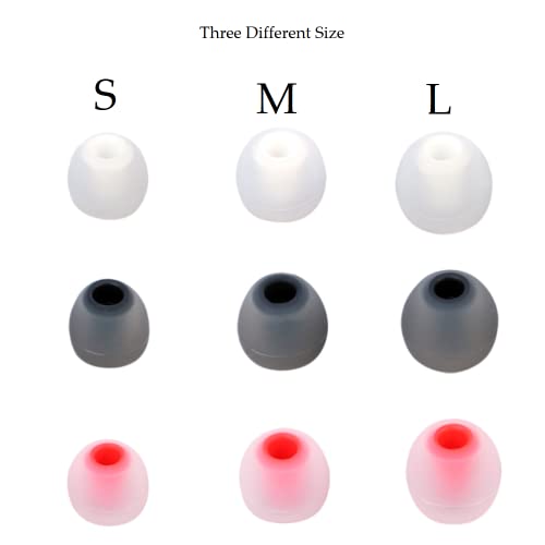 Image of Silicone Earbud Tips Earbuds Replacement Ear Tips Gels Bud for Popular in-Ear Headphones Other Inner Hole from 3.8mm - 5.1mm Earphones 9 Pairs S /M /L