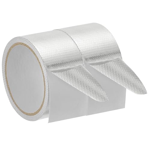 Image of PATIKIL Duct Tape, 1.97 Inch x 32.8 Ft(10.94 Yards) 5.91 Mil Heavy Duty Aluminum Foil Tape Waterproof Glass Fiber Insulation Heat Resistant for Ductwork HVAC Sealing Patching, 2 Roll