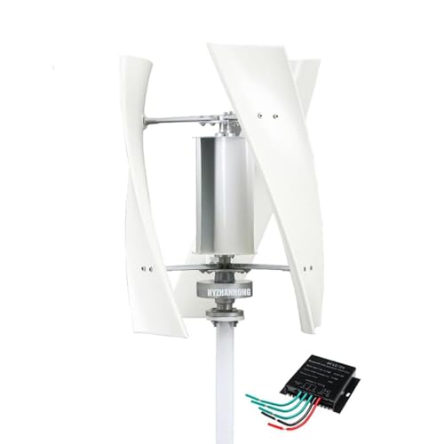 HYZHANHONG 12v, Kit de generador de turbina eólica Maglev Vertical portátil de 10000W, 12V 24V 48V 220V 3 aspas con Controlador MPPT Sistema inversor Fuera de la Red para Uso doméstico