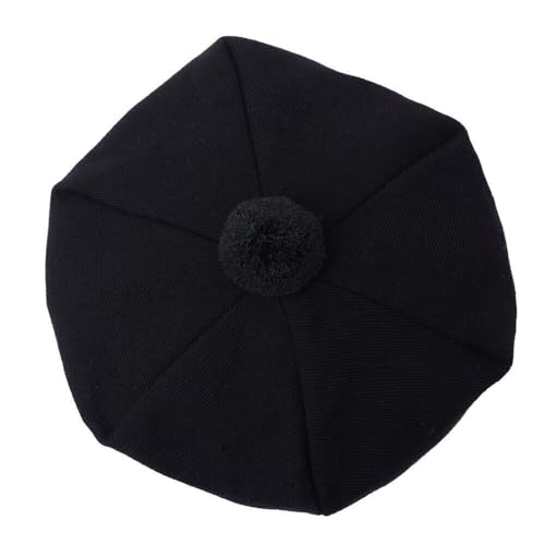 Scottish Kilt Tam O' Shanter Acrylic Wool Tammy Hat One Size Various Tartans (Black)