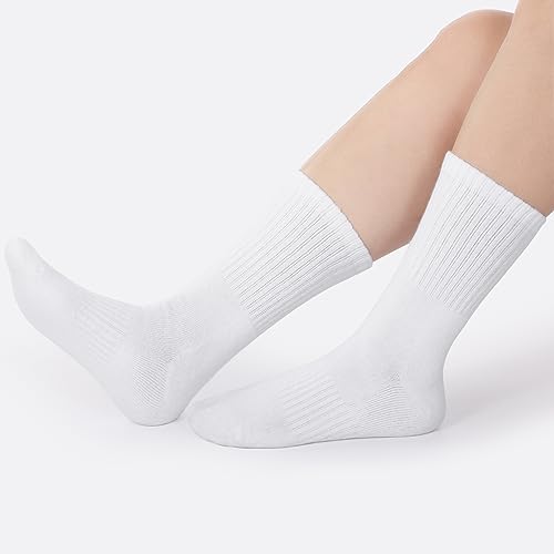 BOOPH Kids Boys Girls Athletic Crew Socks Performance Cushioned Thick Cotton Socks for 5-14 Years 6 Pairs 6