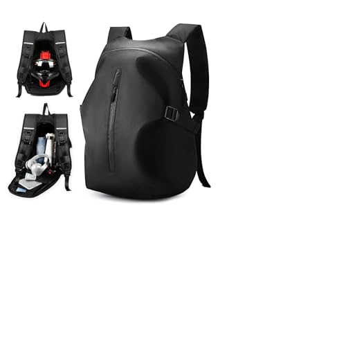 WEPLAN Mochilas de Motocicleta para Hombre Mujer Mochila para Casco Mochila Moto Impermeable Rigida Hombre Bolsa Porta-Cascos Motorista Correa Transporte Casco Mochila Motocross,Negro
