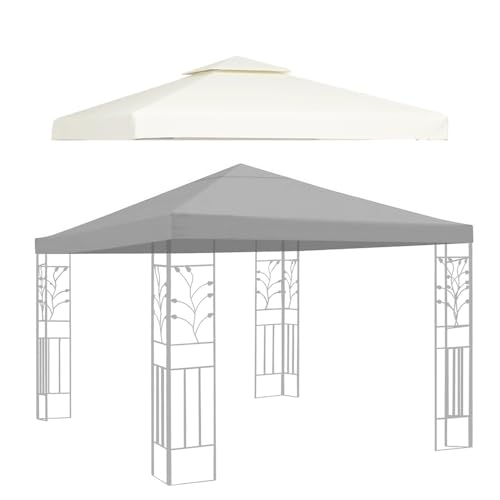 Auvent de rechange pour parasol de marché à 4 baleines en tissu imperméable et durable pour tonnelle, parasol d'extérieur (blanc)