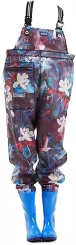 LXXW Fishing Chest Waders Women's waterproof pants, fishing outdoor waterproof boots, non-slip hip waterproof pants hunting waders(Brown,5.5)