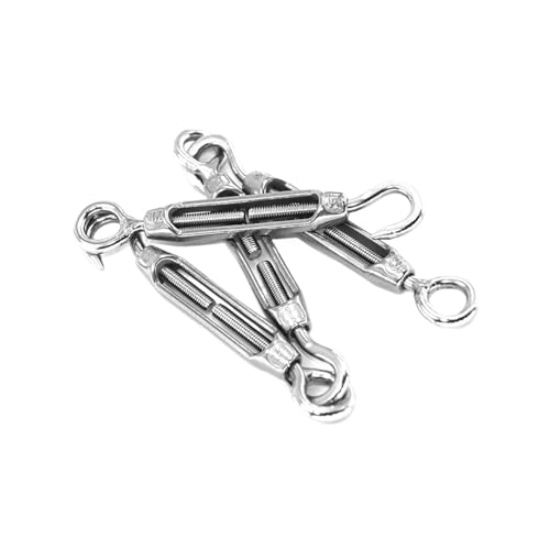 Tornillo tensor de cuerpo abierto acero inoxidable 304 Ojo-Gancho para cables, 1 pieza M4 miniatura 4